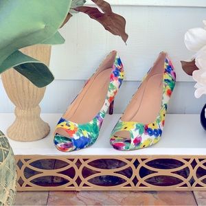 Floral Peakaboo Heels